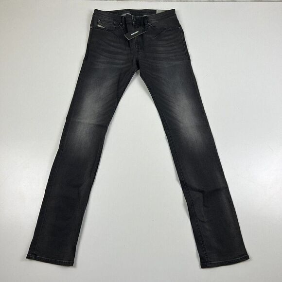 Diesel Shioner Slim Skinny Stretch Jeans Men's Black Washed RA468 Size 27x32 - Picture 1 of 12